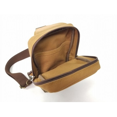 【いちひこ帆布】 ボディバッグ/キャメル