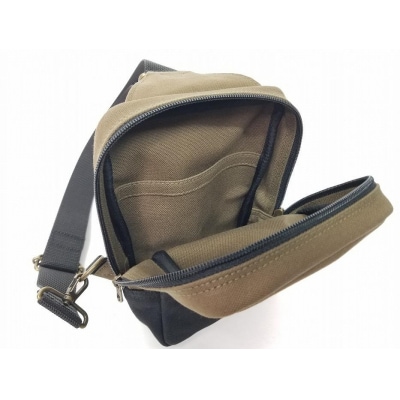 【いちひこ帆布】 ボディバッグ/黒