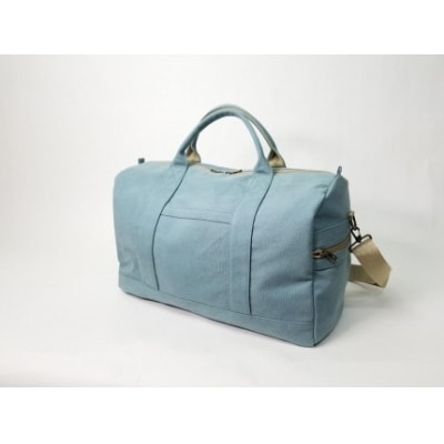 【いちひこ帆布】 トラベルボストン/水色