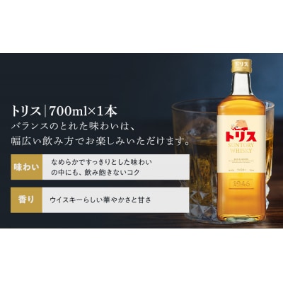 サントリー ウイスキー 飲み比べ人気3種 3本セット(角瓶 / トリスウイスキー / ジムビーム)