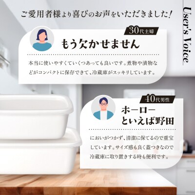 野田琺瑯 レクタングル深型4点セット シール蓋付(S×2、M×2)