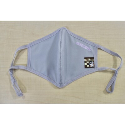 【数量限定品】とち介のもちもちタグマスク　 グレー(ロゴ:ラベンダー)