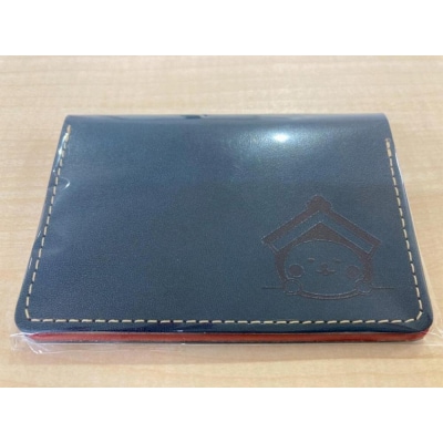 とち介のレザーカードケース(ブルー)