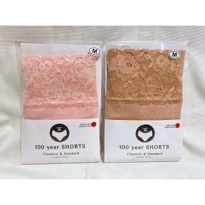 百年ショーツ【桃×珈琲 2枚1組・Lサイズ 】日本製栃木の工場直送百年変わらないスタンダードショーツ