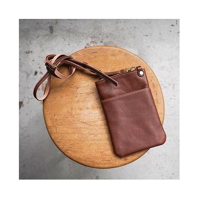 【minca】 全6色 栃木レザーのスマホショルダー /チョコ