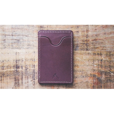 【minca】栃木レザーのタテ型パスケース 定期入れ パスホルダー01/チョコ　694