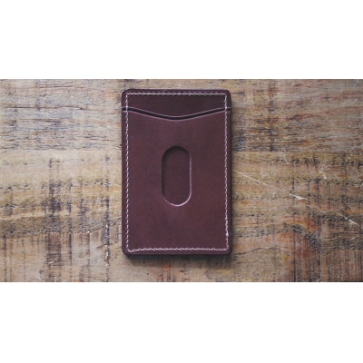 【minca】栃木レザーのタテ型パスケース 定期入れ パスホルダー01/チョコ　694