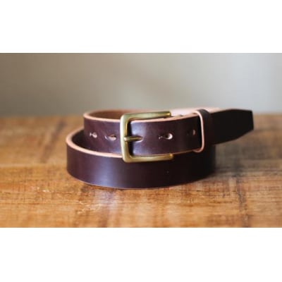 【minca】栃木レザー 幅30mm ハーネスベルト/32インチ/チョコ
