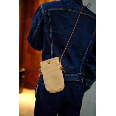 天神ワークス レザーサコッシュSP04【NAVY】