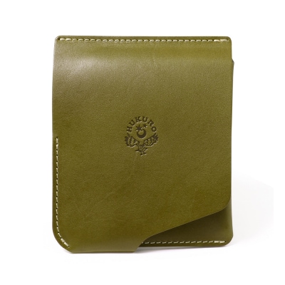 JITAN 二つ折り財布 サイフ HUKURO 栃木レザー 全6色  左利き用【グリーン】