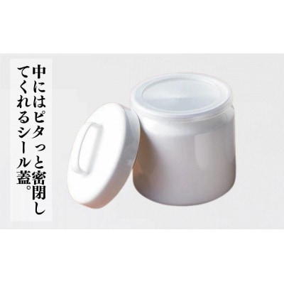 にちにち道具 ラウンドキャニスター Sサイズ　琺瑯でできた 円形のフタ付き 保存容器
