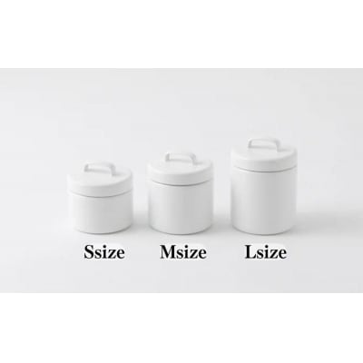 にちにち道具 ラウンドキャニスター Sサイズ　琺瑯でできた 円形のフタ付き 保存容器