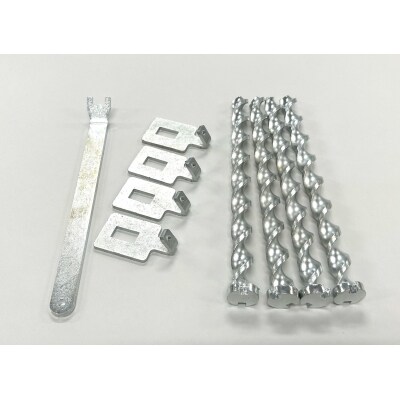 ねじペグ20cm　シルバー　4本セット　キャンプ用ペグ　スパイラル　トルネード　アウトドア