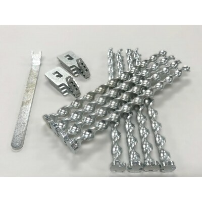 ねじペグ25cm　シルバー　8本セット　キャンプ用ペグ　スパイラル　トルネード　アウトドア