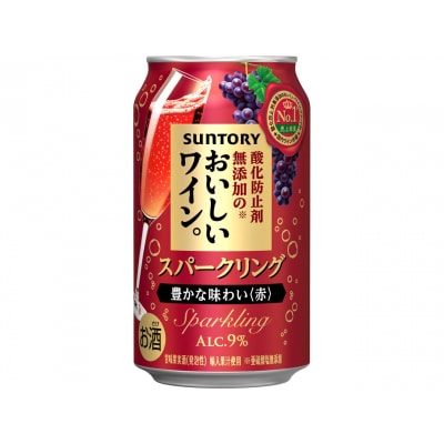 サントリー　酸化防止剤無添加のおいしいワイン。スパークリング 〈赤〉350ml×24本