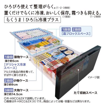日立冷蔵庫【標準設置費込み】HXCタイプ6ドアフレンチドア(観音開き)617L『2025年度モデル』