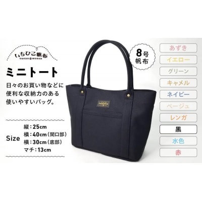 【いちひこ帆布】 ミニトート/黒