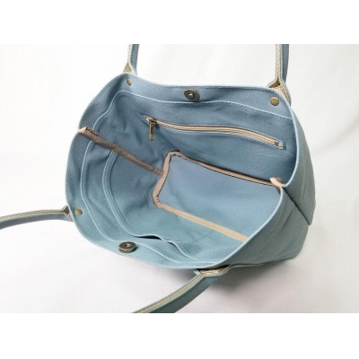 【いちひこ帆布】 ミニトート/水色