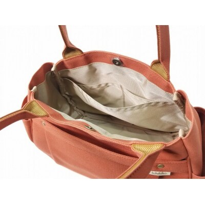 【いちひこ帆布】 マロンバッグ/レンガ