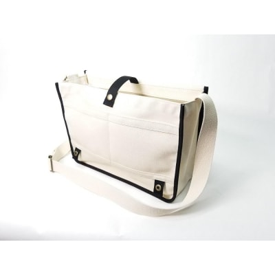 【いちひこ帆布】学生カバン　白