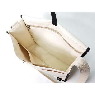 【いちひこ帆布】学生カバン　白