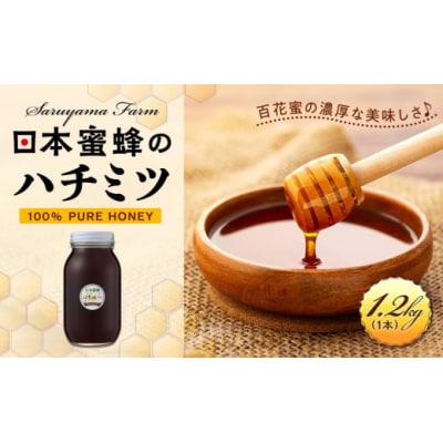 日本蜜蜂のハチミツ100%!はちみつ1.2kg
