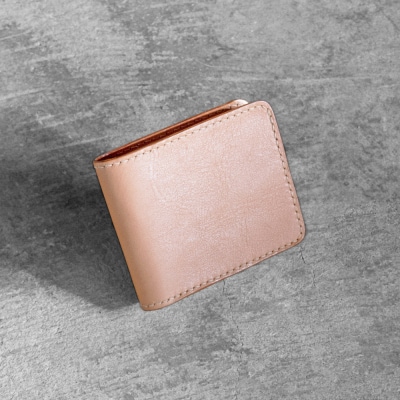 栃木レザー使用|やわらか本革二つ折り財布|Half wallet 02|タン|minca(全7色)