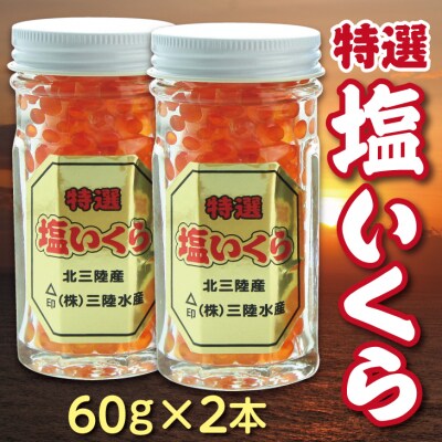 三陸水産 特選塩いくら(鮭卵)60g×2本 小分け いくら食べきりサイズ