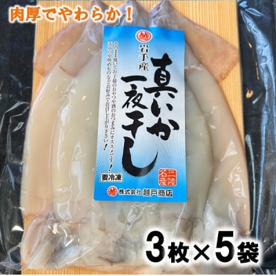 【年内発送】 北三陸産 真イカ一夜干し 3枚入り×5袋 いか いかめし イカゲソ 年内お届け