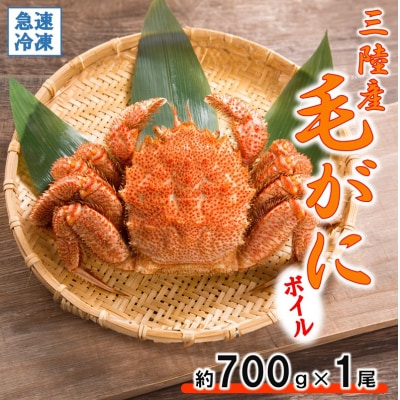 北三陸産 冷凍 ボイル 毛ガニ 約700g×1尾 かに カニ 蟹 毛蟹 かにみそ 魚介類