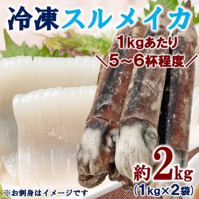 三陸水産 冷凍スルメイカ 約2kg (1kg×2袋) いか