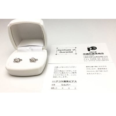 アコヤ真珠ピアス  4.0～4.5ミリ　高品質パール　シルバー　星形