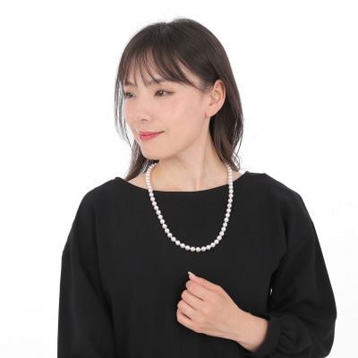 老舗の真珠専門店・高品質・アコヤ真珠 セミロング ネックレス 8.0～8.5ミリ・60cm