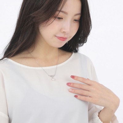 老舗の真珠専門店・高品質 アコヤ真珠 ペンダント 7.5～8.0ミリ シルバー・ハートウイング