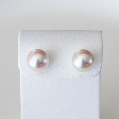 志摩産 あこや真珠 大粒 9.5-10mm K14WG ピアス