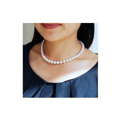 志摩産あこや真珠 【準花珠 ネックレス】 8.5-9.0mm パールネックレス(金具1)