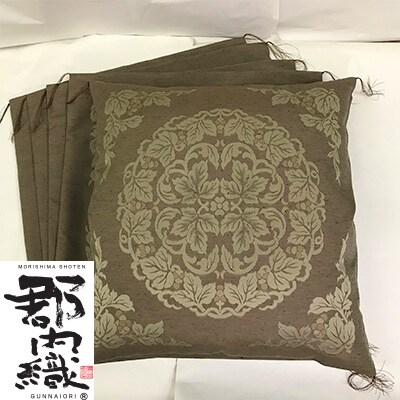 【新品】座布団 ふくれ 59x63cm 八端判 金茶 5枚組 日本製