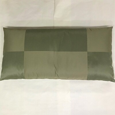 郡内織長座布団 市松柄(60cm×120cm)と50cm角クッション(カバー+中身)セット グリーン