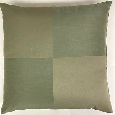郡内織長座布団 市松柄(60cm×120cm)と50cm角クッション(カバー+中身)セット グリーン