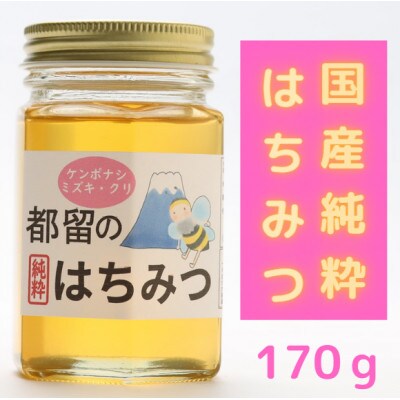 都留のはちみつ(ケンポナシ・ミズキ・クリ)170g　国産はちみつ