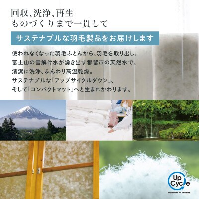【富士新幸謹製】「サステナブルな羽毛」2WAY コンパクトマット[ベルク] アップサイクルダウン