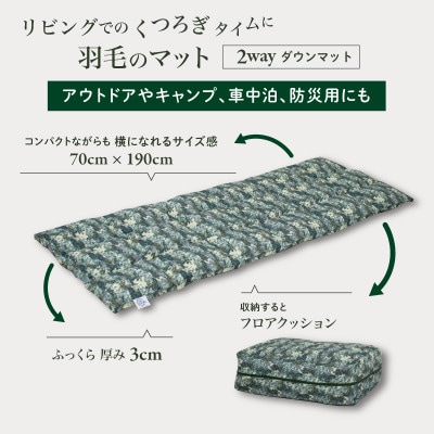 【富士新幸謹製】「サステナブルな羽毛」2WAY コンパクトマット[エルブ] アップサイクルダウン