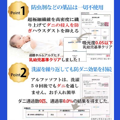 防ダニ敷布団カバーシングル105×215cm【ダニの通過率0%】アルファソフト綿A:ピンク