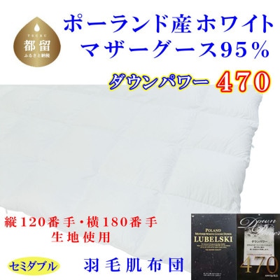 羽毛肌布団セミダブルポーランド産マザーグース95%170×210cmダウンパワー470羽毛肌掛け布団