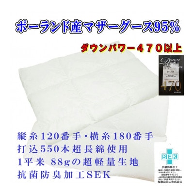 羽毛合い掛け 肌布団 ダブル 2枚組 ポーランド産マザーグース95%