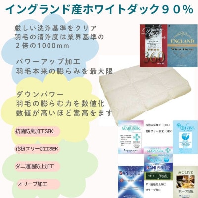 羽毛肌布団 クィーン イングランド産ホワイトダック90%