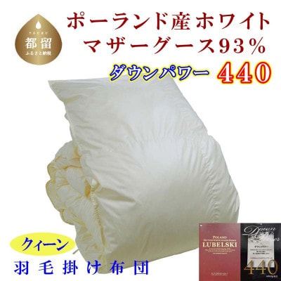 羽毛布団【ポーランド産マザーグース93%】羽毛掛け布団 クィーン 220×210cm【dp440】