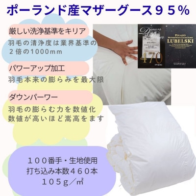 羽毛布団 セミダブル ポーランド産マザーグース95%