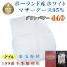 羽毛布団 ダブル ポーランド産マザーグース95%ダウンパワー440 100番手羽毛掛け布団