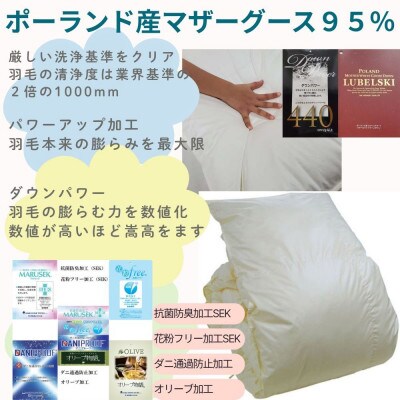 羽毛布団 シングル ポーランド産マザーグース95%